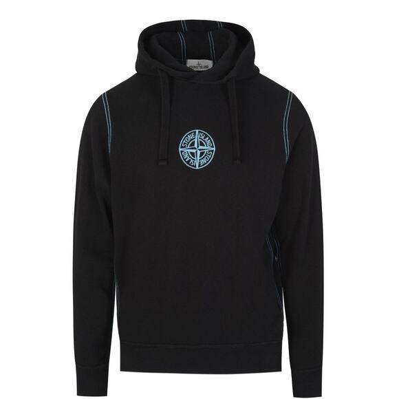 Stone Island Compass Print Black Hoodie 741561159.V0029 Men’s Size Large - Picture 1 of 5